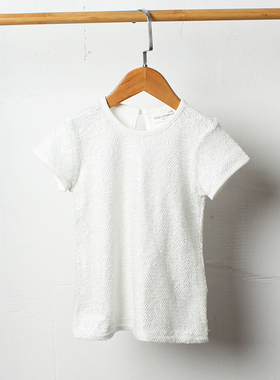 瑕疵 J290-E5童装104-164码欧美儿童纯棉短袖T恤半袖夏装双层外贸