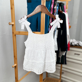 童装 K665 140码 欧美儿童蕾丝女童上衣吊带淑女蝴蝶结外贸