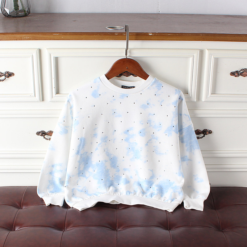 外贸儿童薄绒卫衣宽松女童打底衫