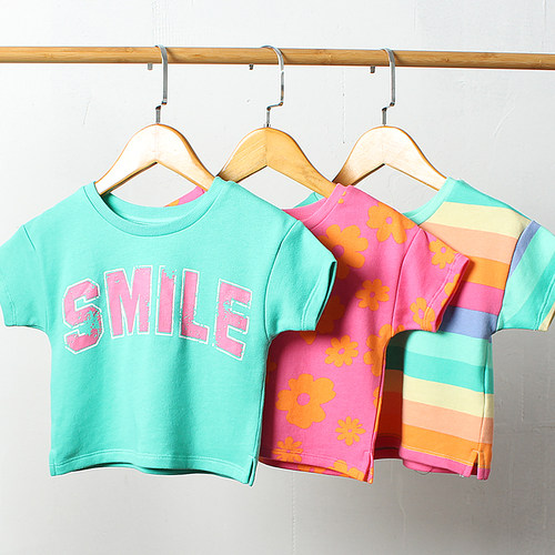 儿童夏季纯棉毛圈短袖T恤半袖