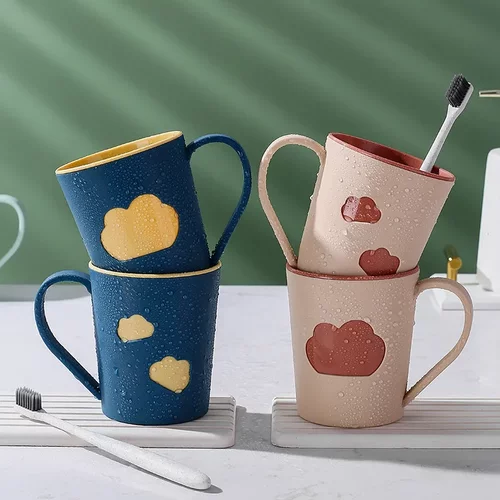 家用云朵漱口杯刷牙简约杯子单层洗漱杯情侣刷牙套装创意刷牙缸