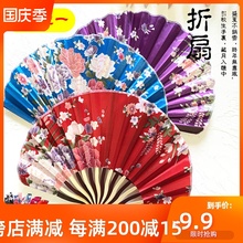 龙刀扇女式折扇日本和风绢布扇随身便携古风小扇子折叠扇中国风