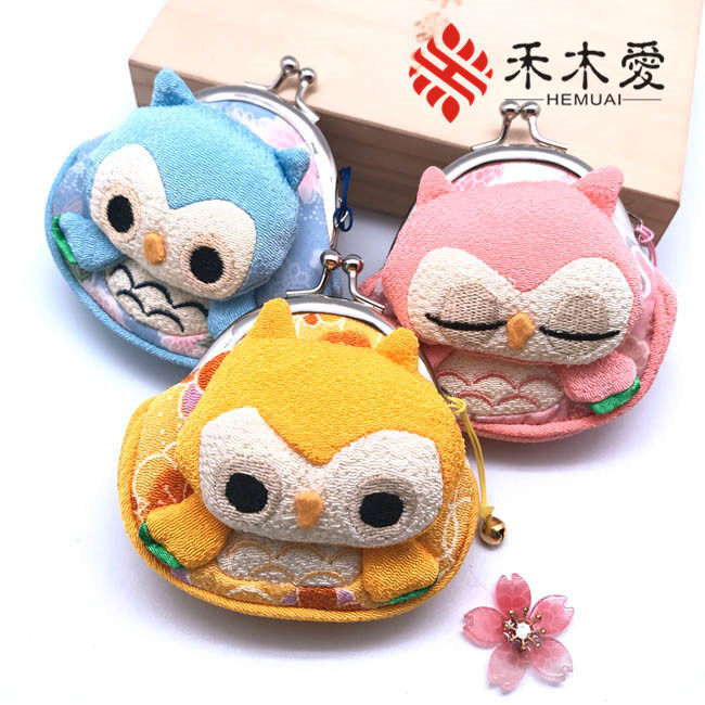 日本零钱包和风布艺真丝猫头鹰造型卡通可爱招财猫钥匙耳机硬币包,节庆用品/礼品,创意零钱包,淘宝优惠券,粉丝福利购,淘宝优惠卷