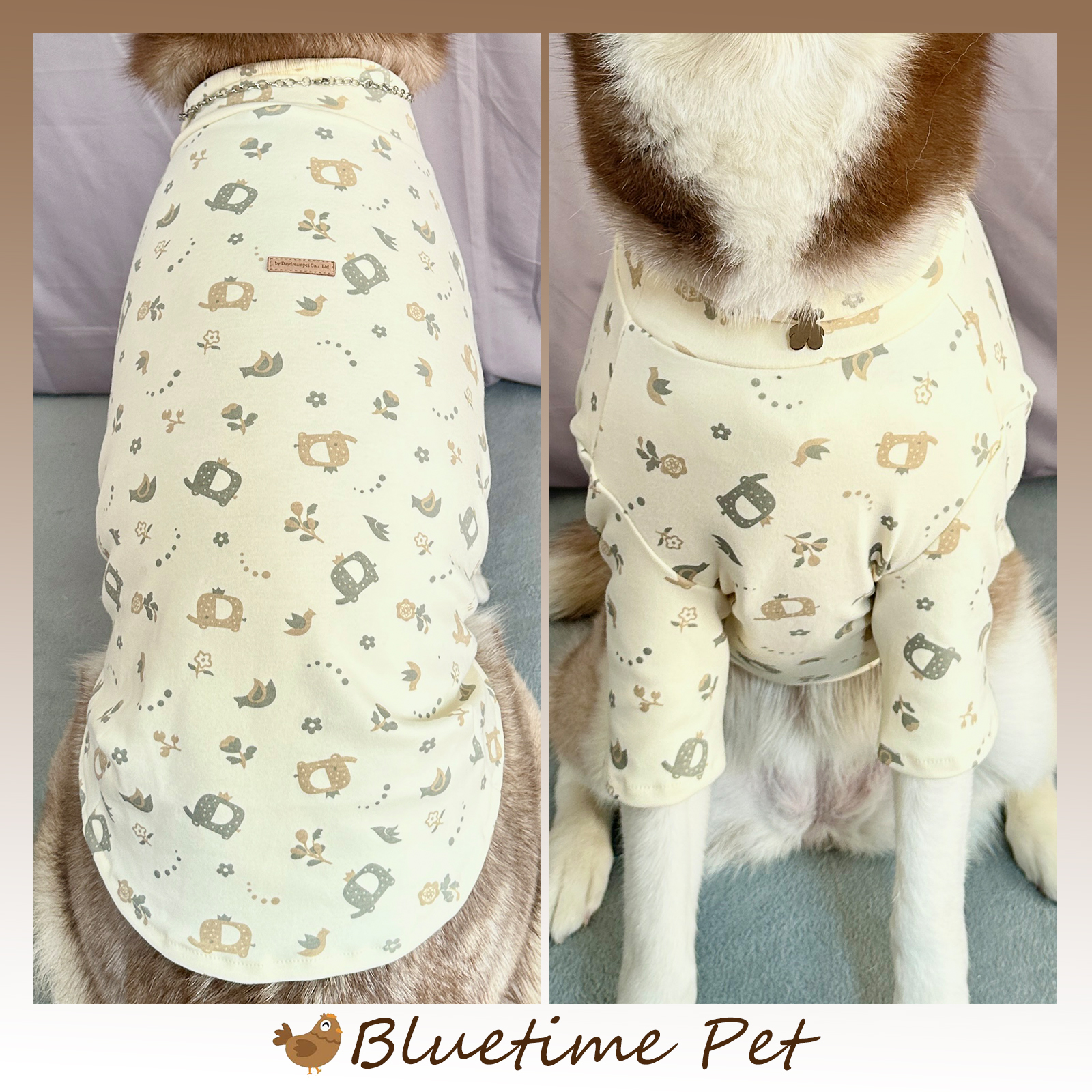 bluetime宠物磨毛棉打底衫森系风
