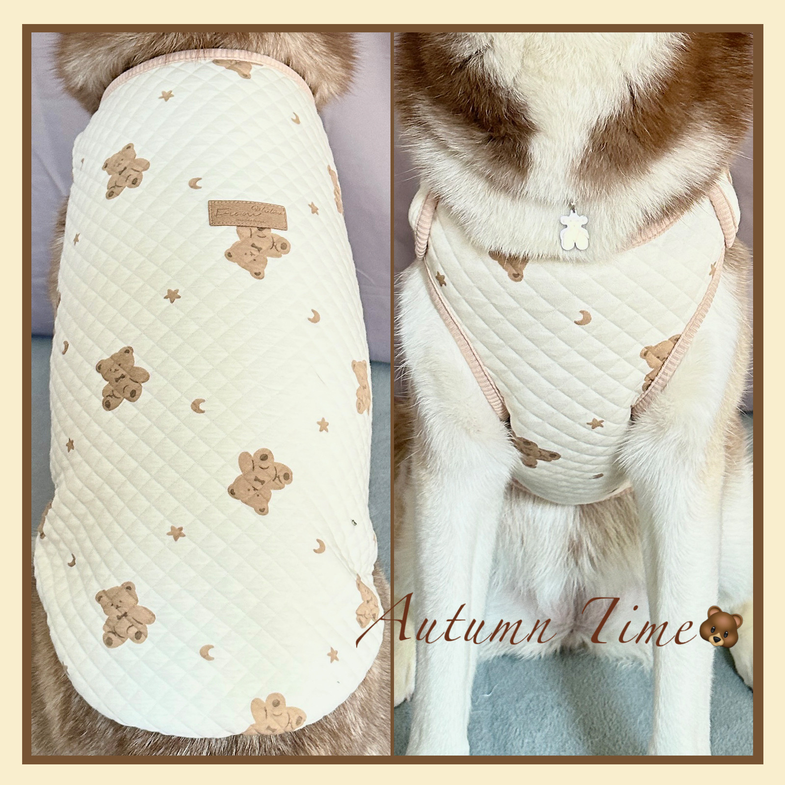 卡布奇诺~大狗狗冬季衣服金毛萨摩无袖背心秋冬中大型犬冬装保暖