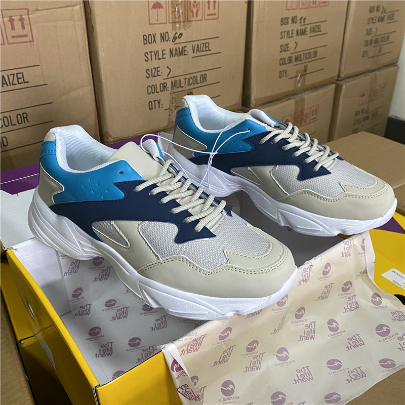 高颜值!鞋控入!春季新款男拼接网面系带透气休闲鞋潮鞋