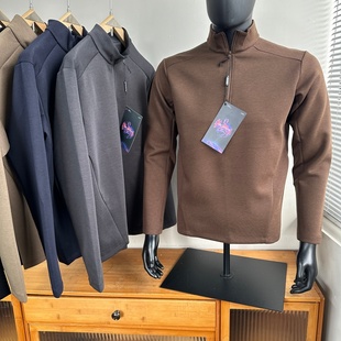 男户外休闲立领半开衫 吸湿透气秋季 空气层运动卫衣 3D立裁 清货了