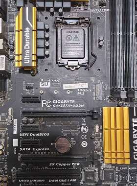 议价技嘉GA-Z97X-UD3H主板完好点亮 有挡板