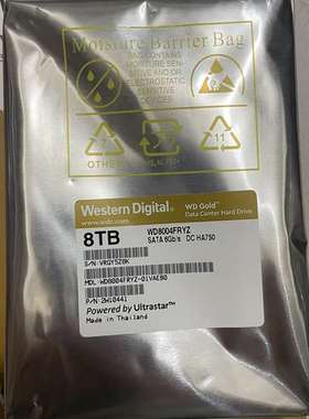 {议价}西数8T金盘 型号WD8004FRYZ