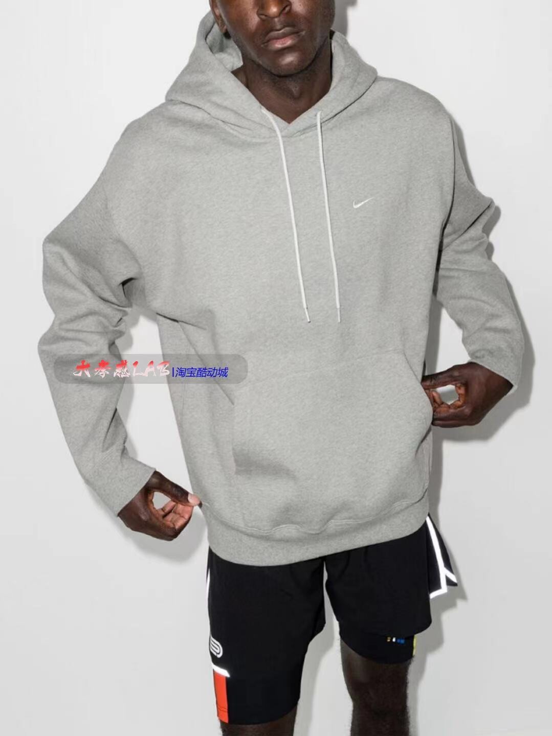 NIKELAB NRG 클래식 자수 스몰 로고 플러스 벨벳 스포츠 캐주얼 루즈 후드티 스웨트셔츠 DA0316-010