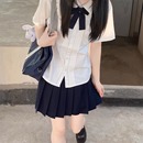 学生学院风上衣 jk制服套装 附中校服风琴褶短袖 白色衬衫 女士春夏季