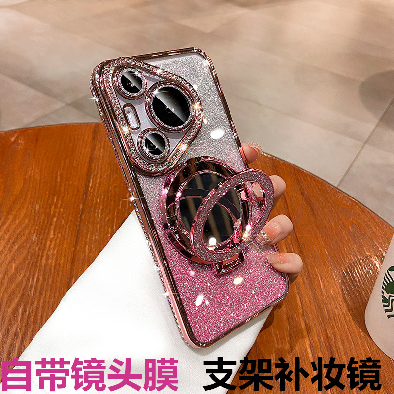 适用华为pura70新款手机壳p70Pro十系列女式专用puro摄像镜头盖全包保护粉色防摔套怕Por+自带镜头膜新品pure