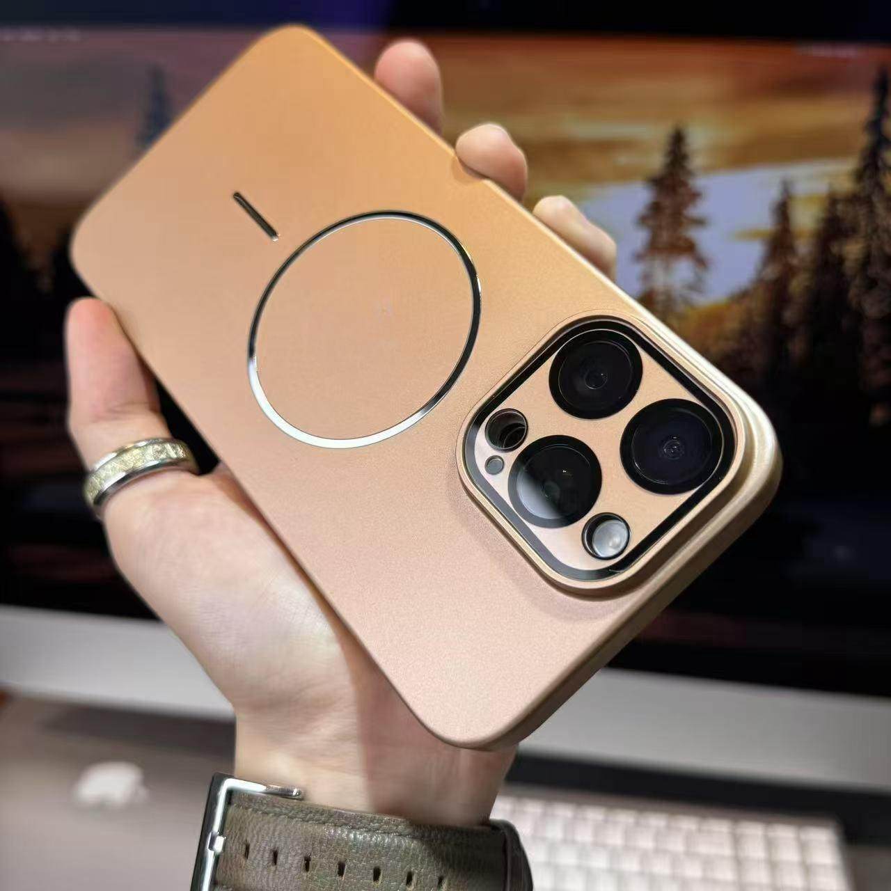 适用ip苹果官iphone16promax手机壳2025新款15pro沙漠金14plus外壳13pm带标镜头膜12p金色高级感轻奢男款女士