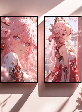电竞房二次元八重神子装饰画