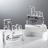 创意水晶数字纪念奖杯定制优秀员工五周年十周年活动高档荣誉奖牌