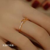 钛钢不掉色 鲁伯特之泪爱之符号镶嵌锆石镂空水滴环扣情侣戒指