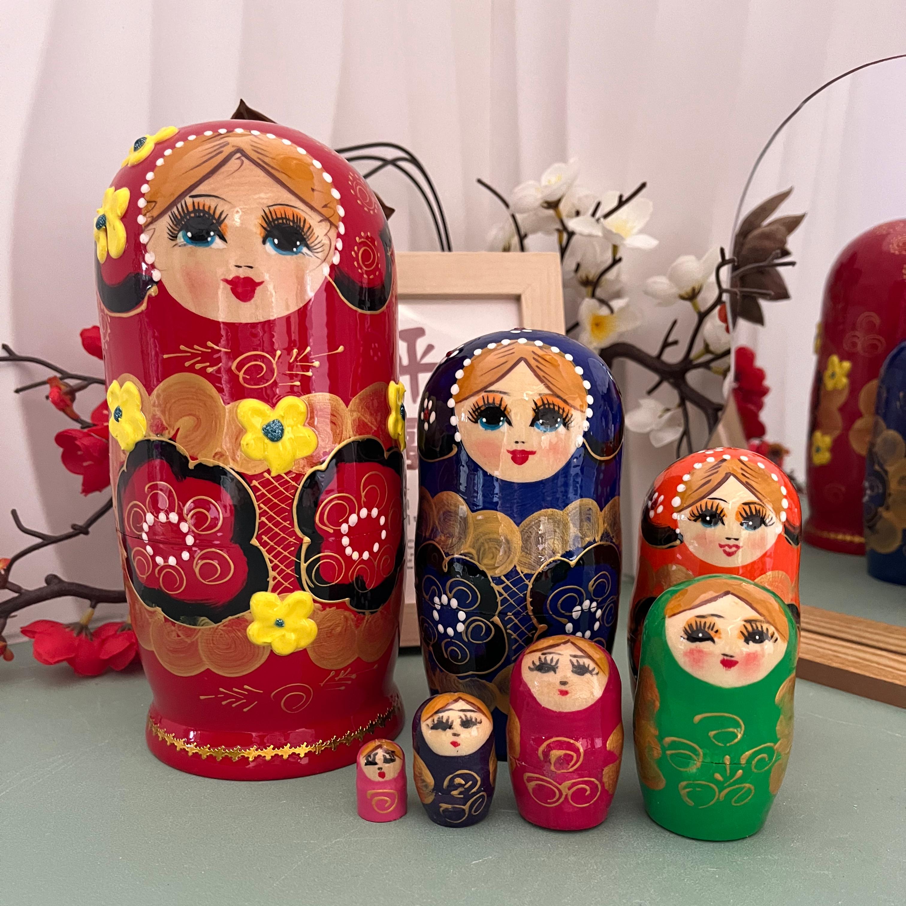 烤漆7层俄罗斯套娃精致椴木制造益智礼物六一玩具哈尔滨手绘送礼