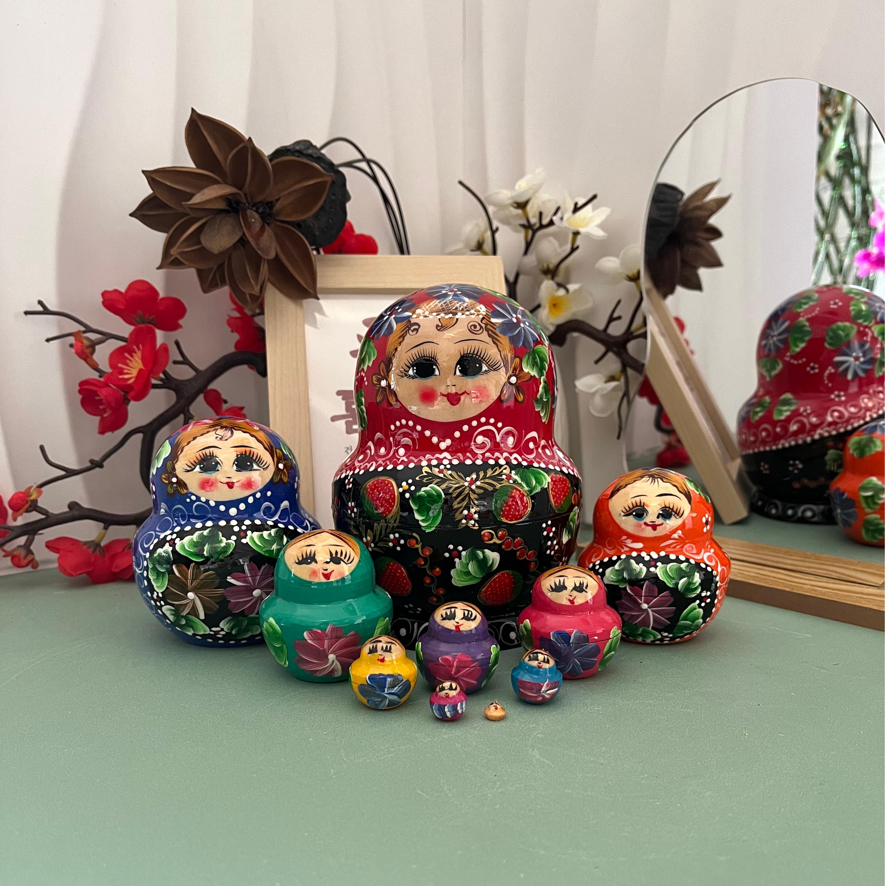 俄罗斯套娃烤漆10层摆件创意儿童玩具生日礼物送女生闺蜜同学圣诞