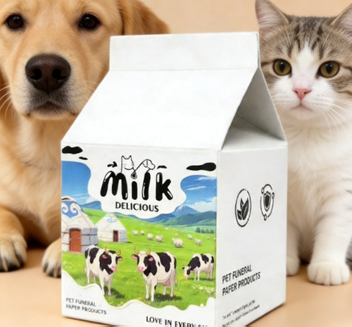 宠物跨境纸钱殡葬用品猫狗头七烧纸仿真牛奶祭奠纪念祭祀