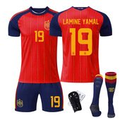 2026西班牙世界杯足球球衣19亚马尔足球套装 透气儿童成人足球服