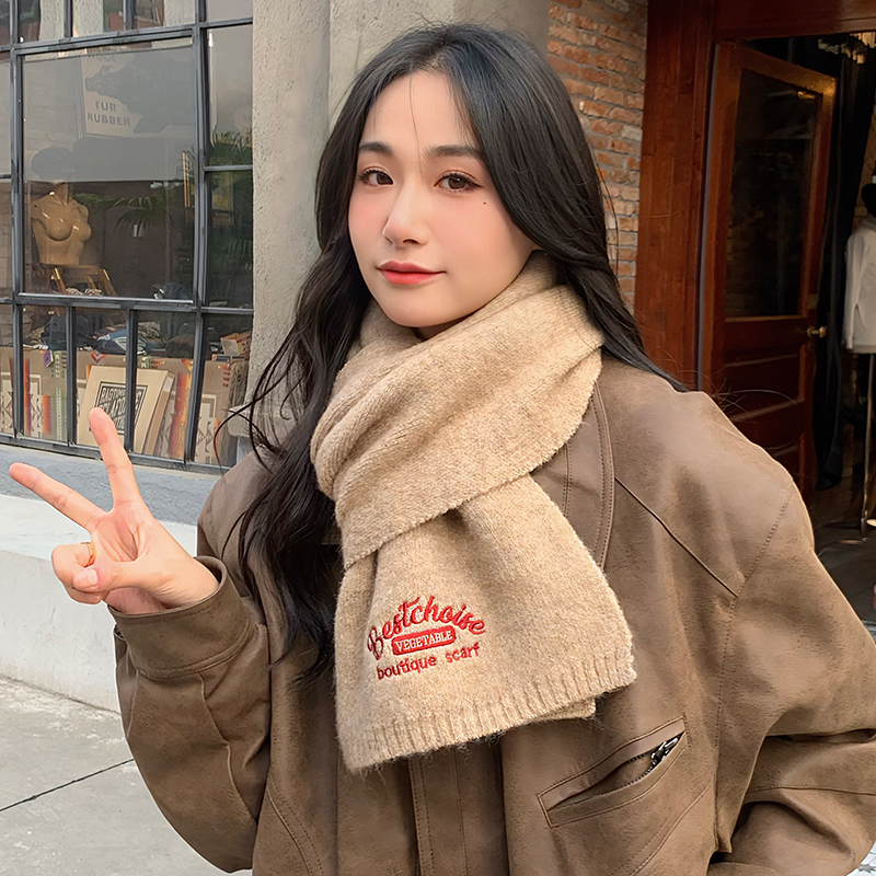 冬季羊绒情侣毛线围巾