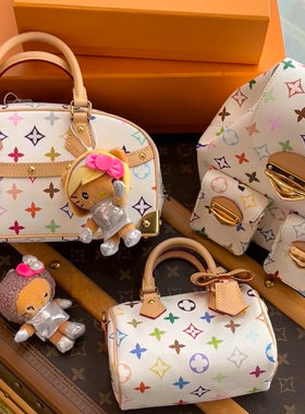 包包女式2025新款双肩包白三彩手提斜挎小包枕头包时尚潮流背包