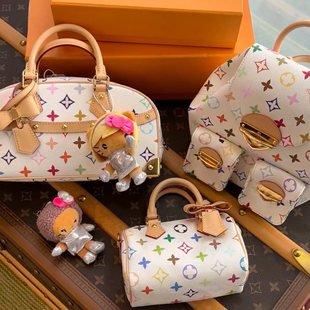 潮流背包 双肩包白三彩手提斜挎小包枕头包时尚 包包女式 2026新款