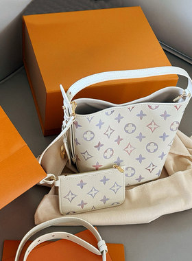 包包女式2025新款渐变紫水桶包高级感百搭手提腋下包印花女包潮流