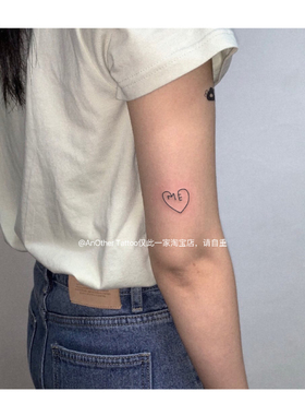 AnOther草本不反光ins线条字母爱自己纹身贴情侣买一送一防水仿真