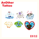 AnOther Tattoo巨可爱手绘彩色潦草小狗纹身贴组合买一送一防水