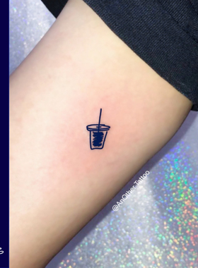 AnOther草本ins风咖啡字母迷你小纹身组合仿真持久纹身贴买一送一