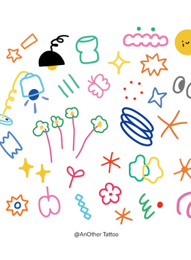 AnOther Tattoo超级小清新可爱花朵小图纹身贴组合买一送一防水