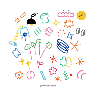 AnOther Tattoo超级小清新可爱花朵小图纹身贴组合买一送一防水