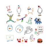 AnOther Tattoo创意可爱彩色有趣卡通纹身贴小图组合买一送一防水