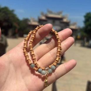 湄洲妈祖庙翠檀手串竹节珠中式节节高升双圈手链送闺蜜礼物创意