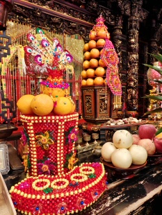 湄洲妈祖祖庙专用拜拜非遗斋菜花串珠diy手工花朵塑料花碗孔雀花