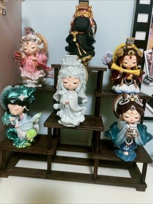 整套福福贴贴妈祖神像盲盒湄洲岛海神文创娘娘手办护身符圣杯摆件