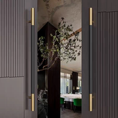 玻璃门钛金玫瑰金中间木头实木拉手木门KTV推拉门大门把手大拉手