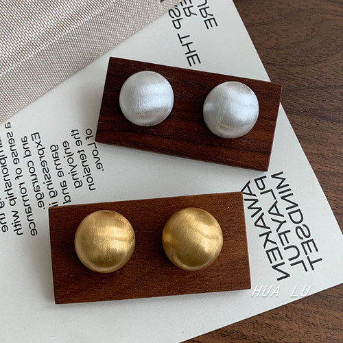 秋冬法式ins金色银色百搭耳环