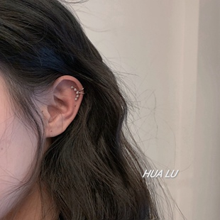 HUALU 超仙 珍珠耳骨夹法式 高级感耳夹无耳洞女耳环 一点小特别