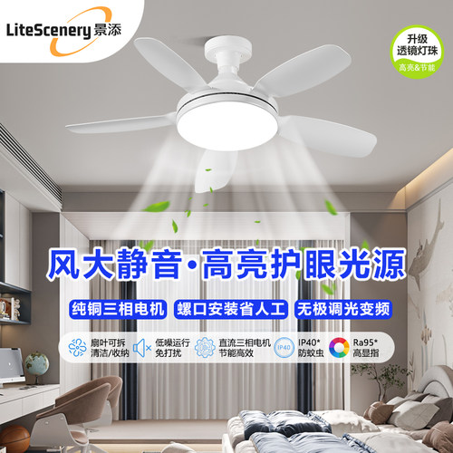 螺口风扇灯升级大风力节能吸顶