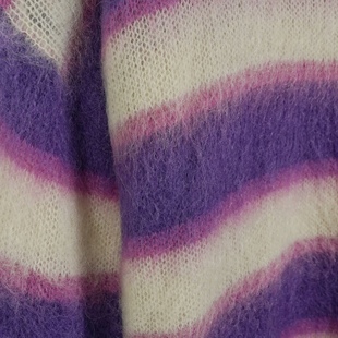 毛衣 Dimitria复古条纹撞色圆领套头针织衫 法系IM 马海毛