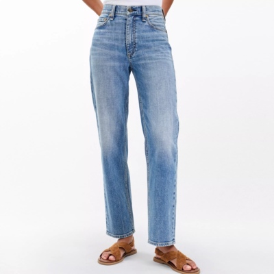 纽约轻奢R&B做旧弹力直筒牛仔裤