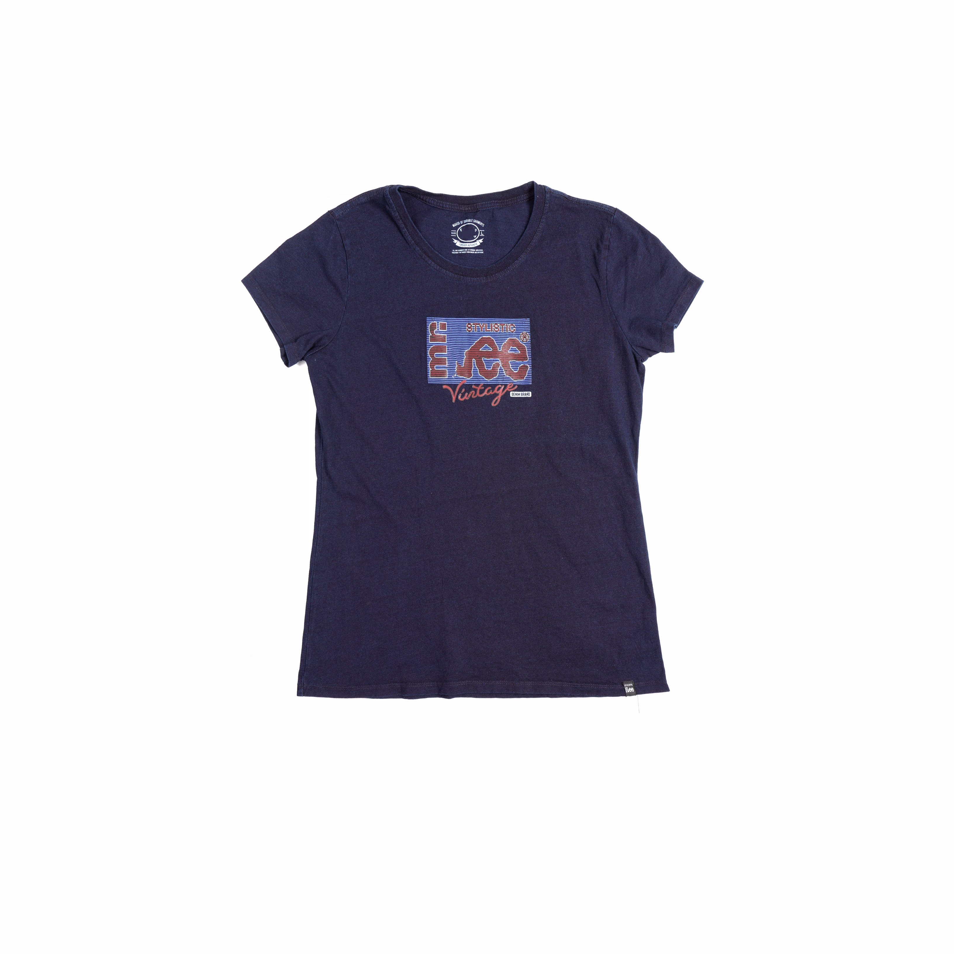 特价清货 不退换女款 indigo蓝染复古水洗短袖tee