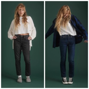 美系AE 复古高端线 女款 Straight Crop 高腰直筒九分牛仔裤 两色