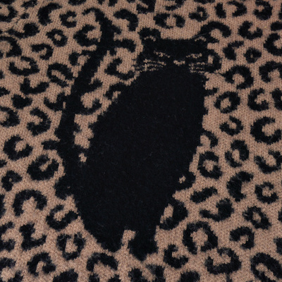 纽约轻奢KS豹纹猫咪嵌花针织衫