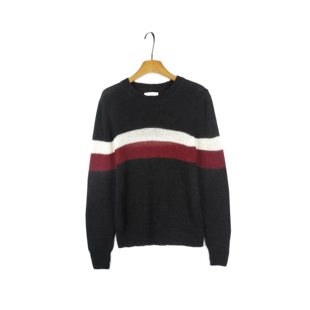 女款 针织衫 羊毛混纺 复古条纹拼色长袖 毛衣 GATES 法系IM