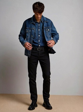 美系AE 复古高端线 男款 日本面料 赤耳布边经典五袋修身牛仔裤