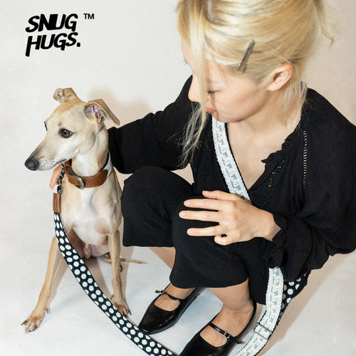 SnugHugs牵引绳蕾丝波点可斜挎黑
