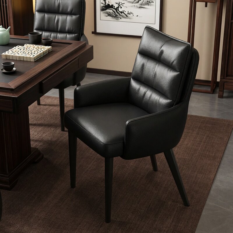 轻奢麻将椅家用餐椅高级感靠背久坐椅酒店餐厅接待洽谈椅办公椅